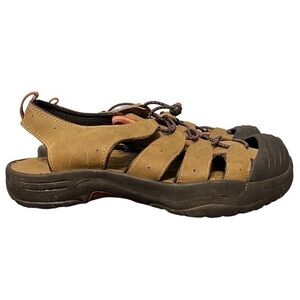 Ozark Trail Closed Toe, Open Sides Sandals Color is Tan, Mens size 9